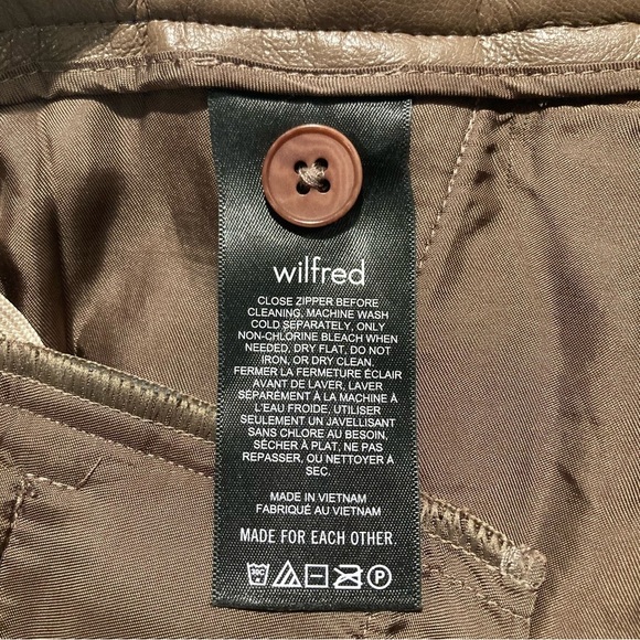 WILFRED Sz 2 Shirley Vegan Leather Pleated Front Pockets Unlined Trousers Pants - Picture 5 of 11